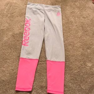Pink and grey Reebok leggings